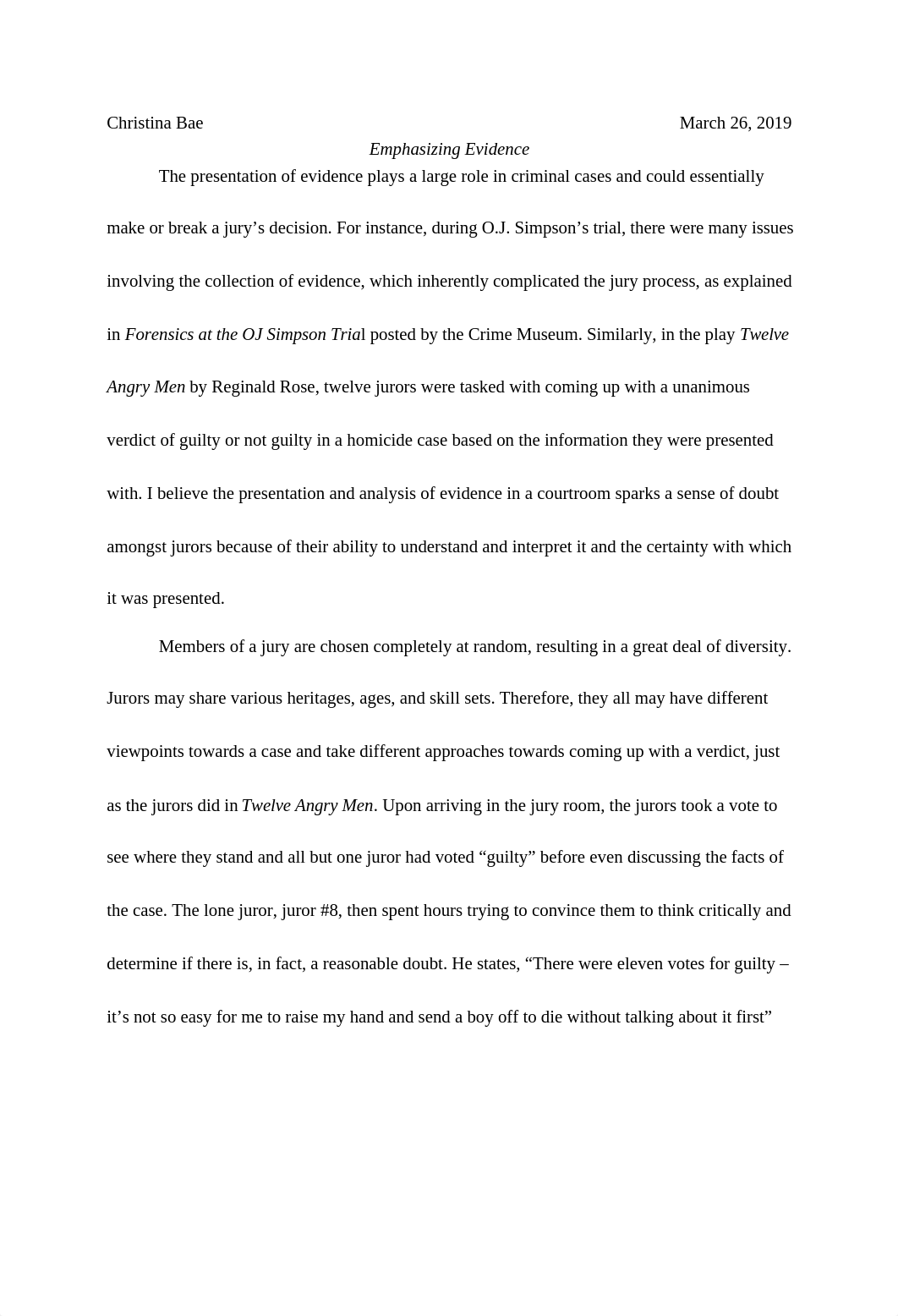 The Importance of Evidence in "Twelve Angry Men" and the O.J. Simpson Trial_d9rdij9r314_page1