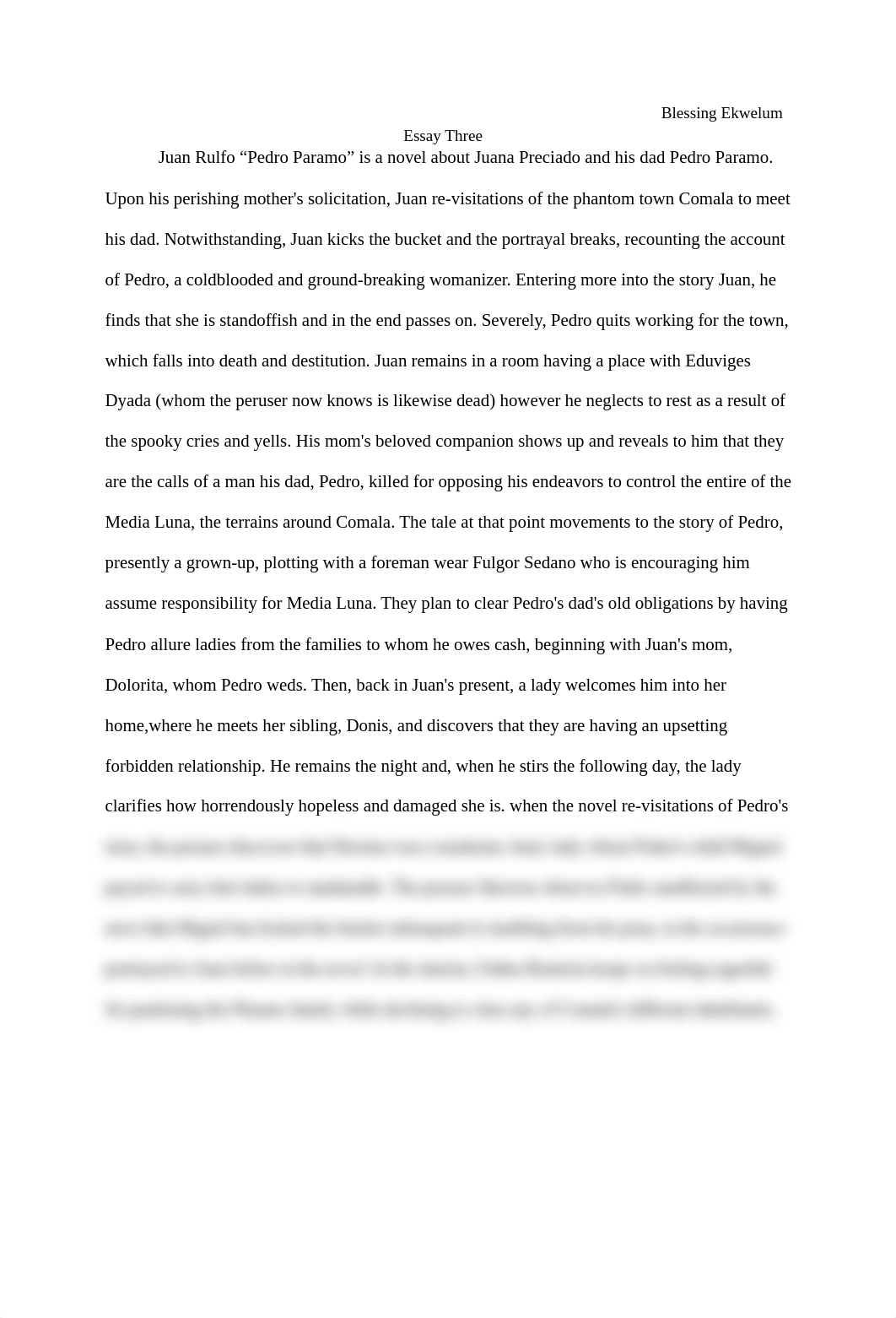 Juan Rulfo "Pedro Paramo" is a novel about Juana Preciado and his dad Pedro Paramo.pdf_d9rm2twtbms_page1