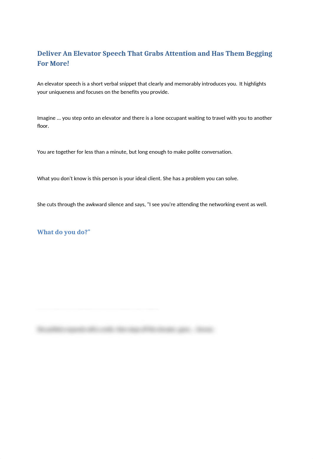 Deliver An Elevator Speech That Grabs Attention and Has Them Begging For More.docx_d9rpczt22x6_page1