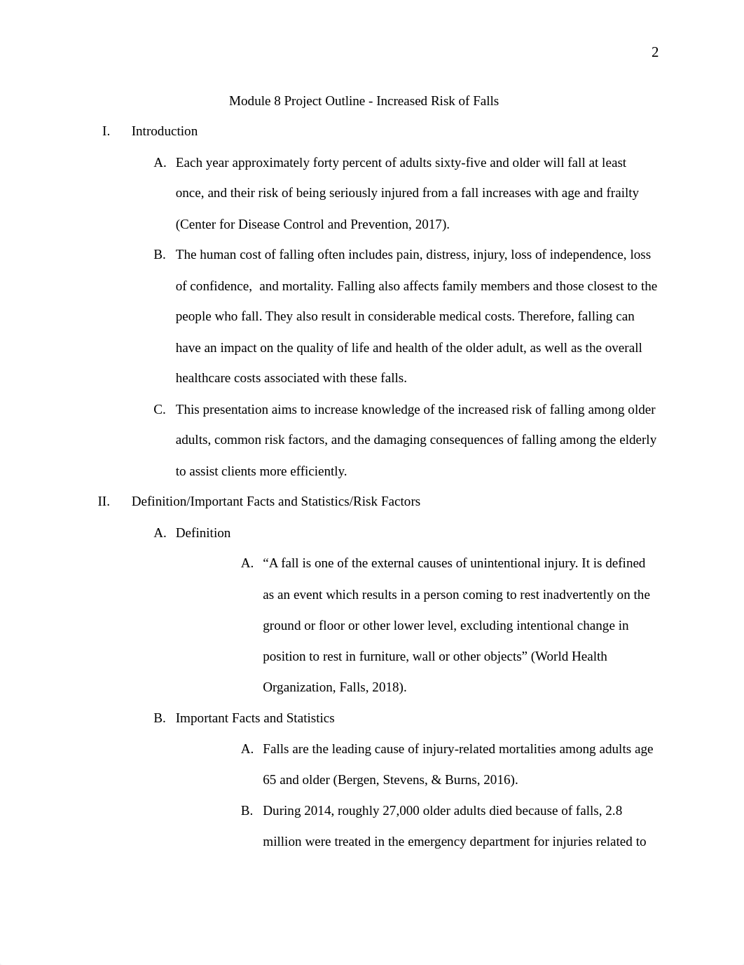 nursing care of older adult_Module 8 Project Outline - Increased Risk of Falls_022821.docx_d9rvbreo5sw_page2