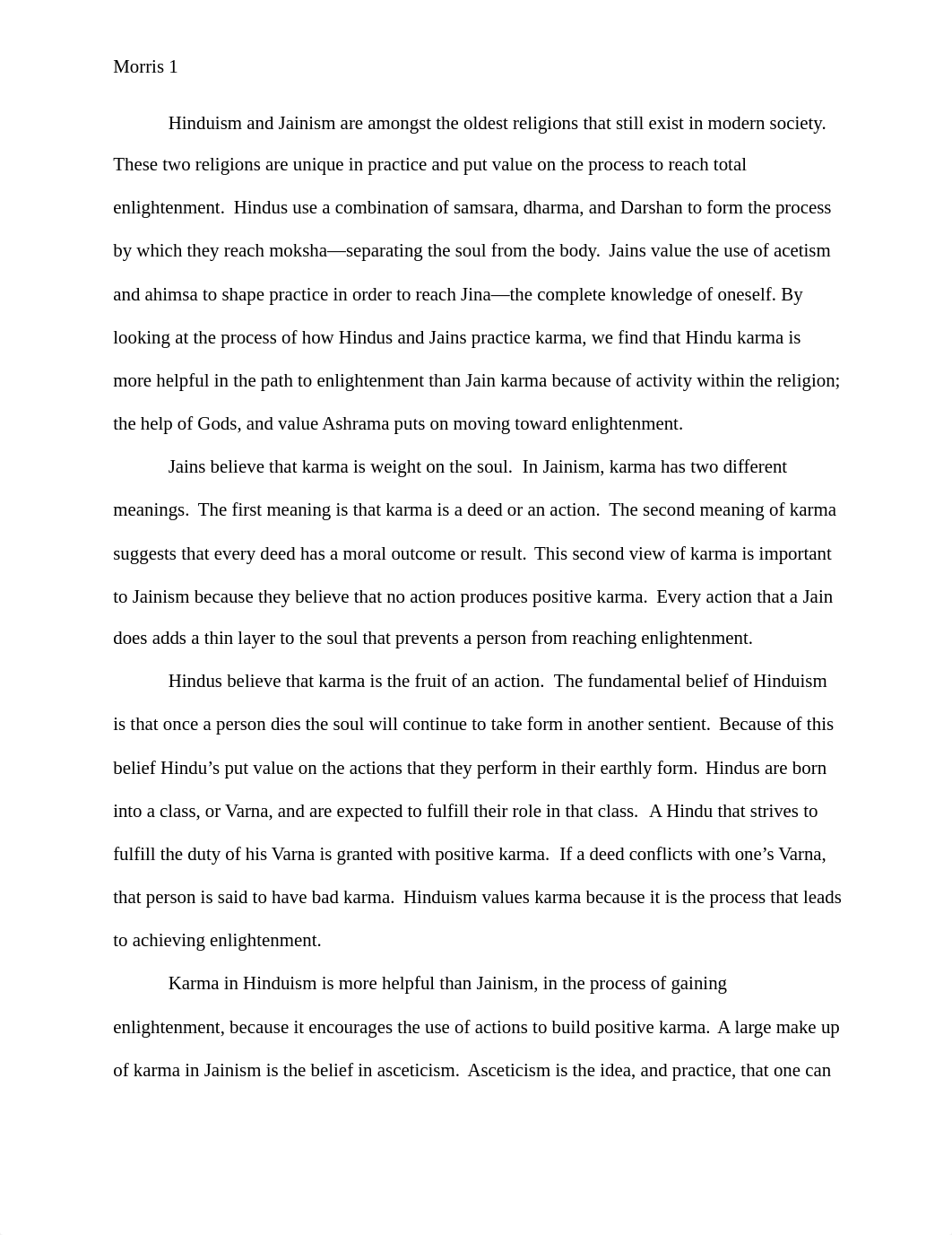 Essay 2 Jainism (Blix) REL 103_d9rvioqn60g_page1