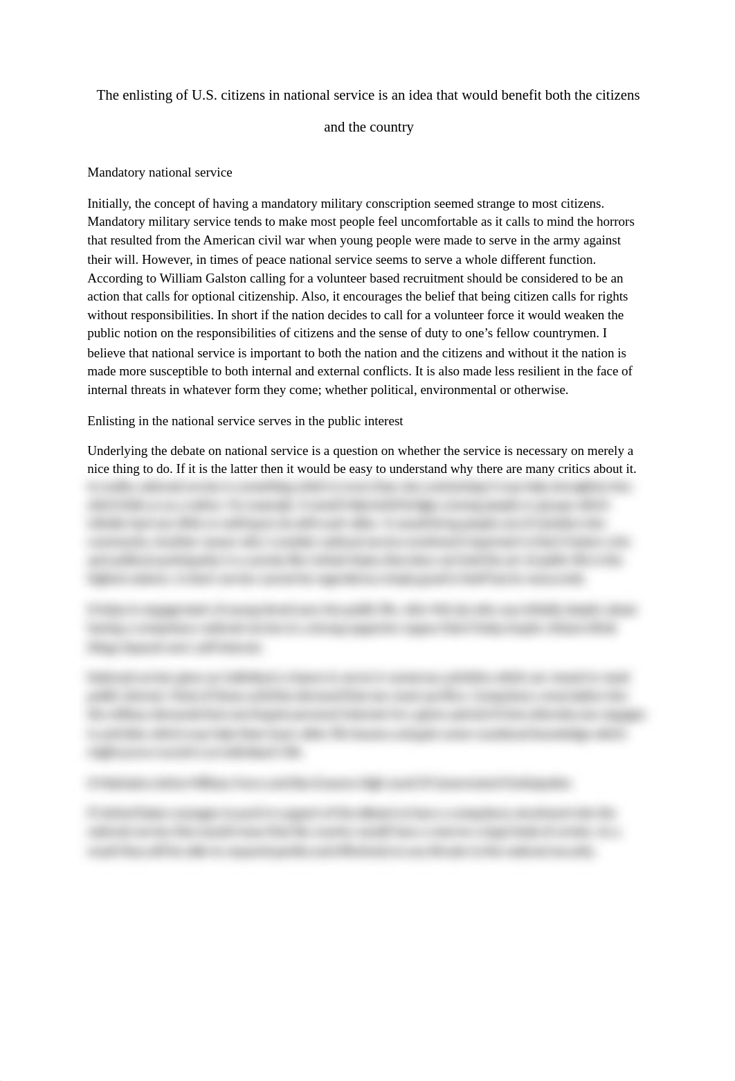 The enlisting of U.S. citizens in national service is an idea that would benefit both the citizens a_d9s07k6rft5_page1