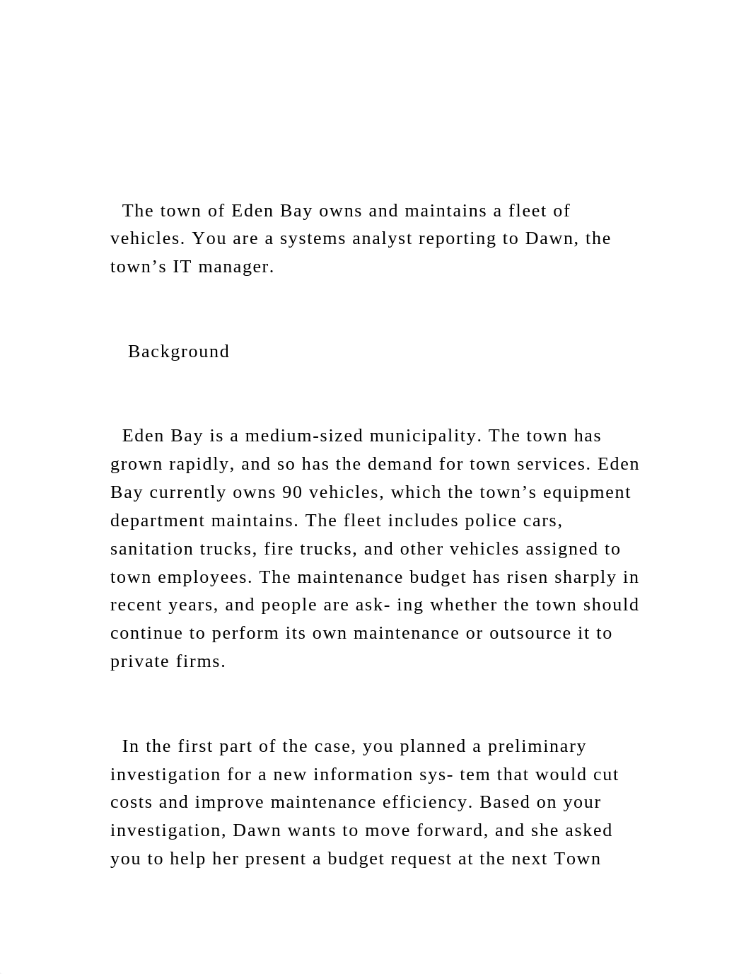 The town of Eden Bay owns and maintains a fleet of vehicles. .docx_d9sa9ny5l09_page2