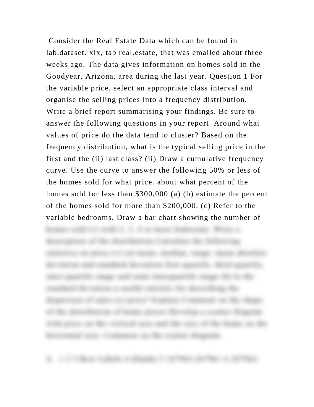 Consider the Real Estate Data which can be found in lab.dataset. xlx,.docx_d9sx0owwhs6_page2