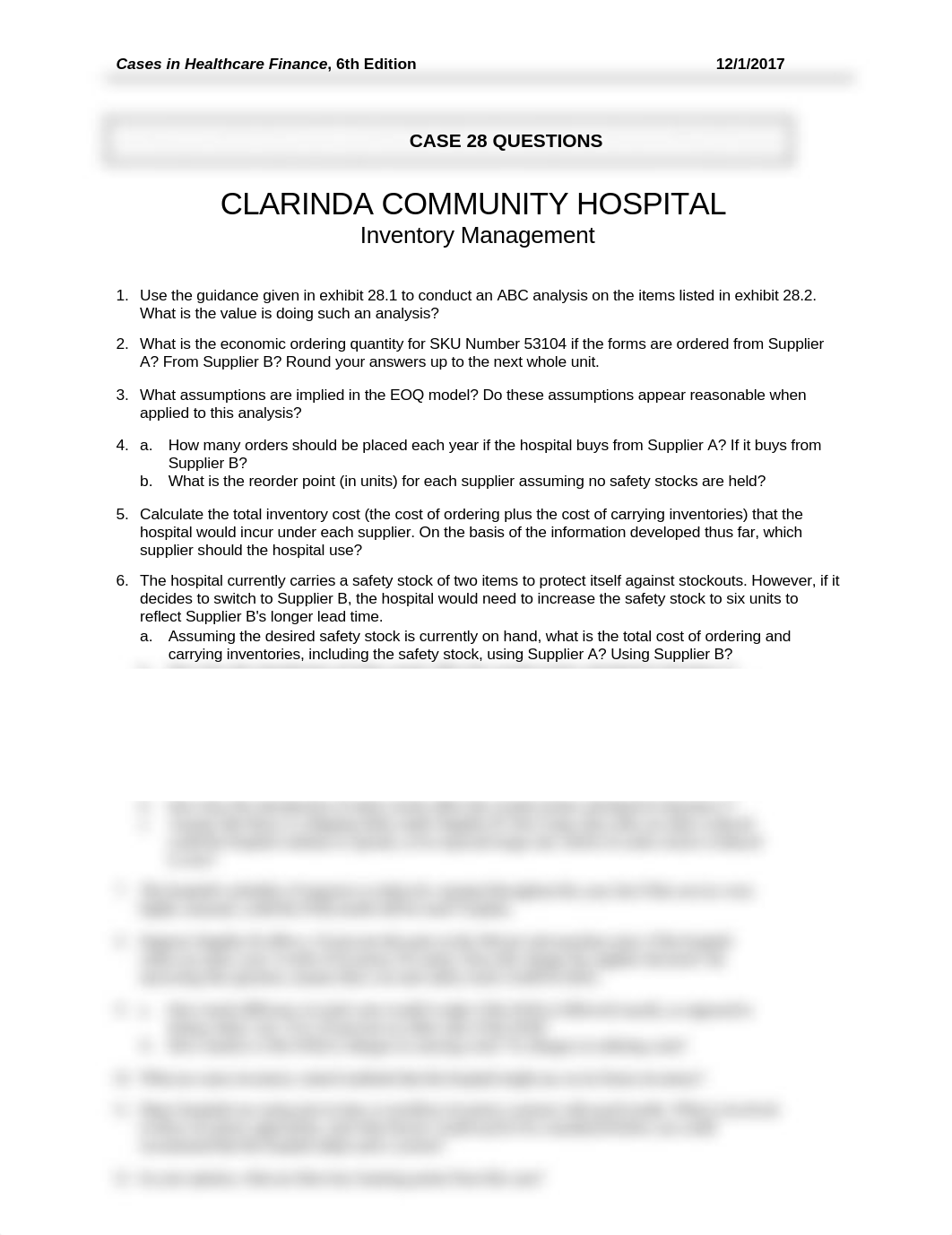 Case 28 Clarinda Community Hospital Questions 6th edition.docx_d9sy8owd977_page1