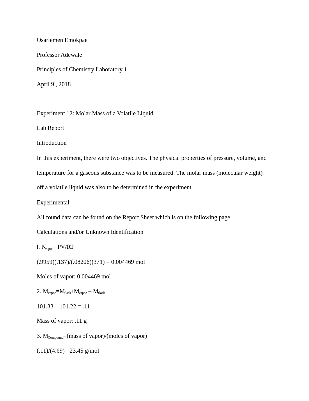 Experiment 12 - Molar Mass of a Volatile Liquid.docx_d9t6ubih6mg_page1