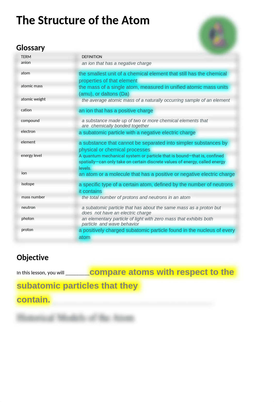 Guided Notes - The Structure of the Atom.docx_d9tf5vp76j3_page1