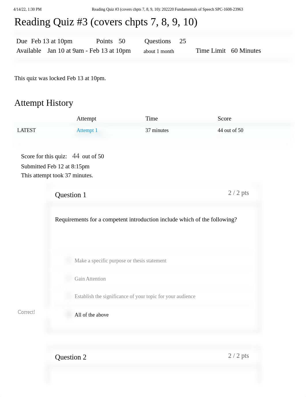 Reading Quiz #3 (covers chpts 7, 8, 9, 10)_ 202220 Fundamentals of Speech SPC-1608-23963.pdf_d9trtfivhcn_page1