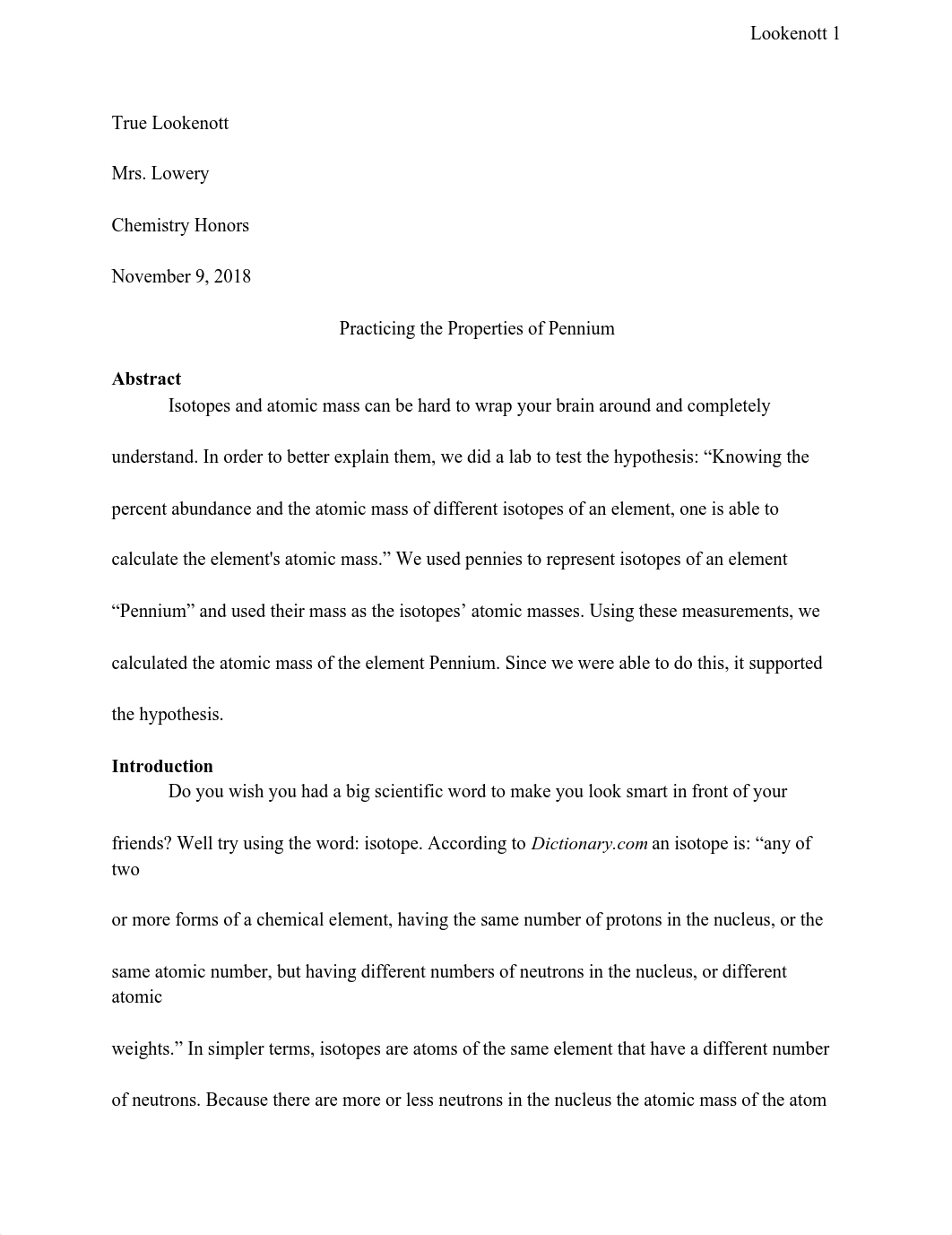 Isotopes and Atomic Mass Lab Report.pdf_d9u4jepibsw_page1