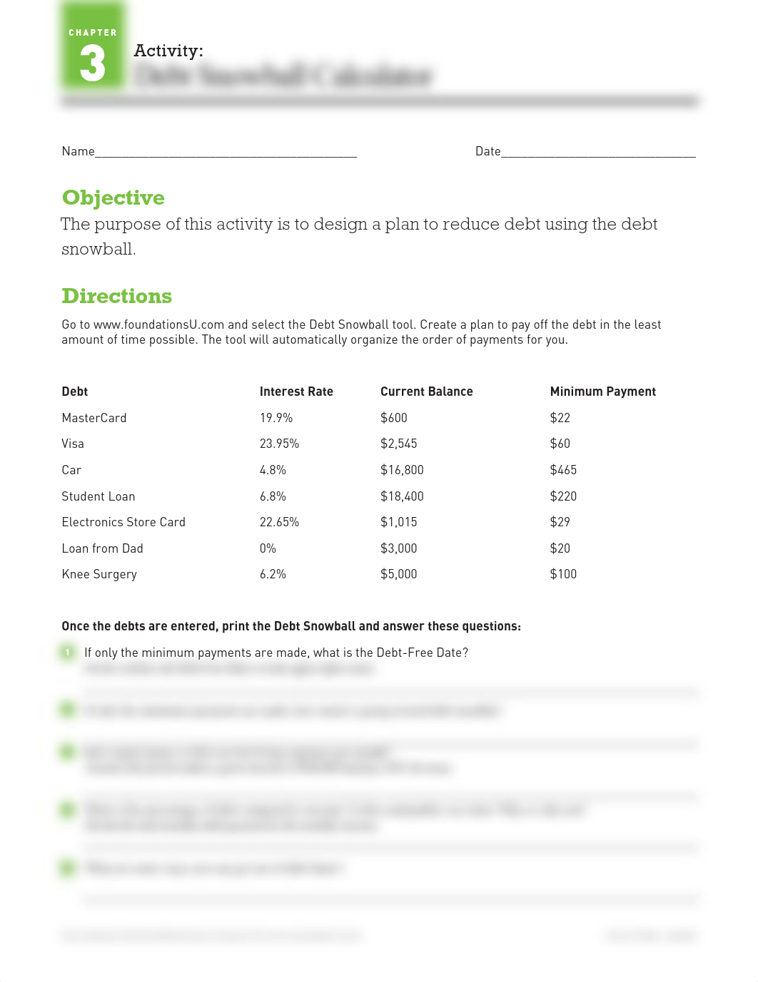 Debt Snowball Calculator Student Activity.pdf_d9uhwavllp1_page1