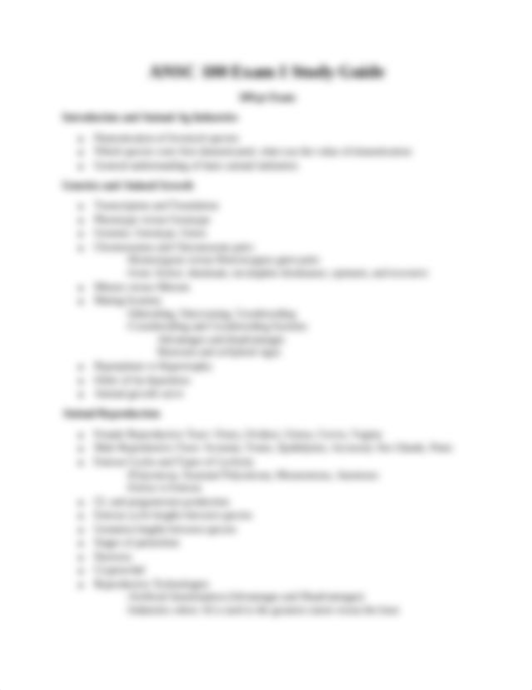 ANSC 100 Exam I Study Guide-1.pdf_d9ukpct2kvl_page1