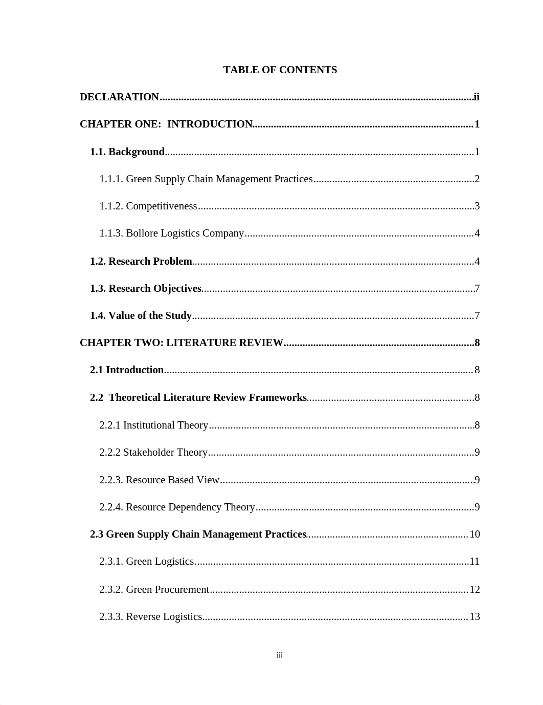 EFFECT OF GREEN SUPPLY CHAIN MANAGEMENT PRACTICES ON COMPETITIVENESS OF LOGISTICS COMPANIES IN KENYA_d9v2iqufuqz_page3