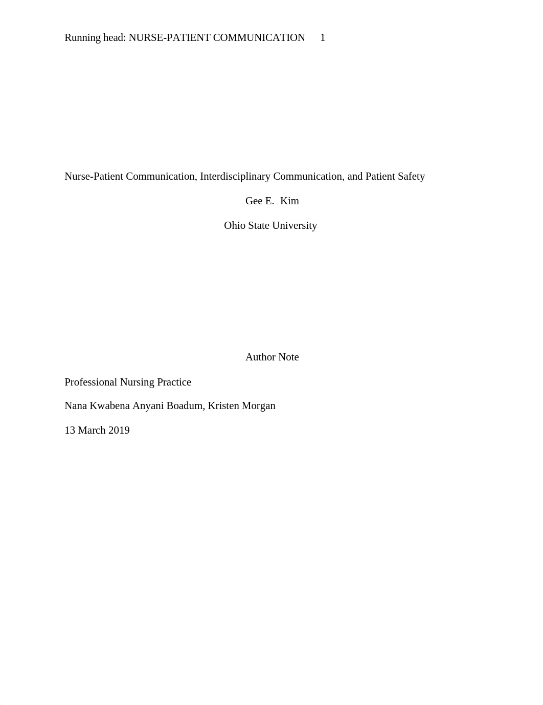 M4 A8 WA NURSE PATIENT COMMUNICATION, INTERDISCIPLINARY COMMUNICATION, AND PATIENT SAFETY.docx_d9vn6wmto81_page1