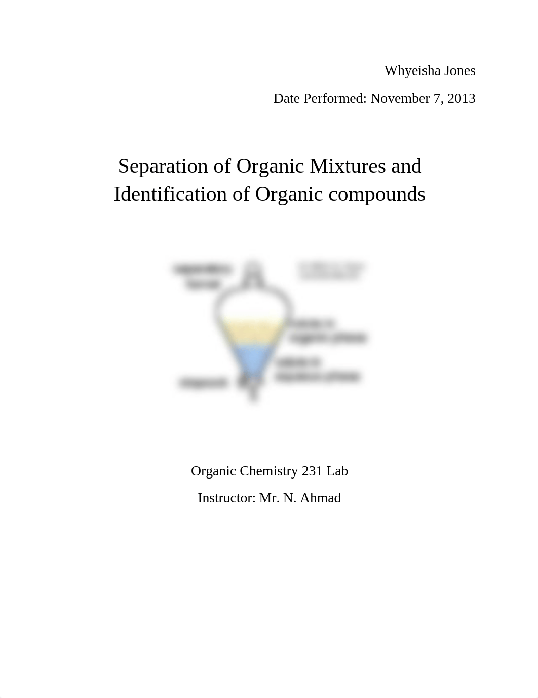 Separation of Organic Mixtures and Identification of Organic compounds_d9vpodvbk5o_page1