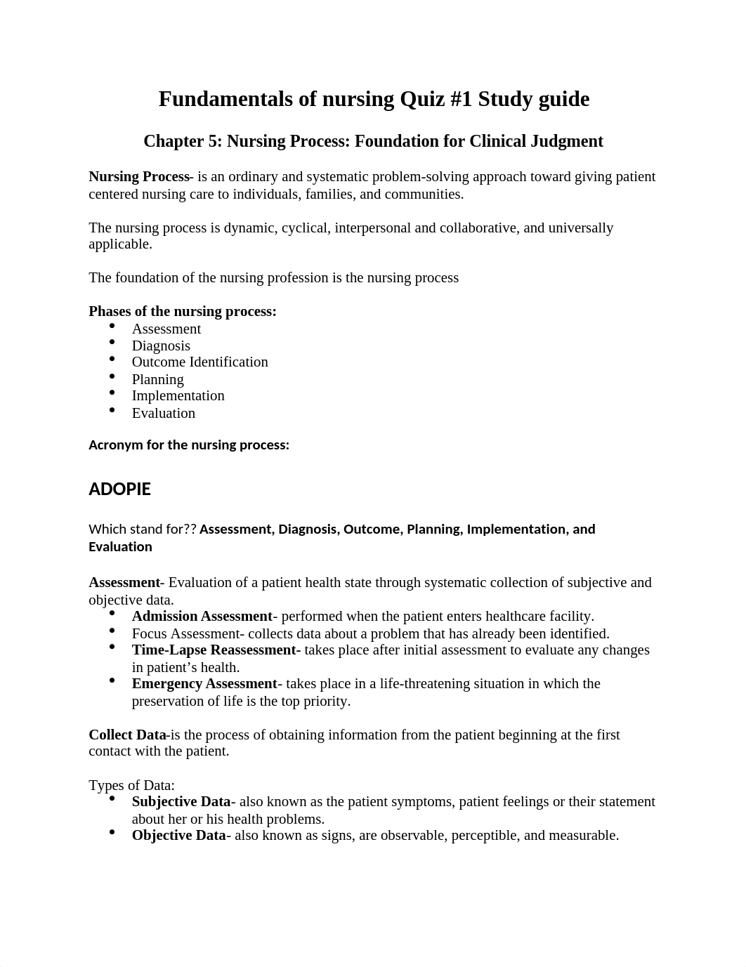 Fundamentals of nursing Quiz study guide.docx_d9w9bt1522e_page1