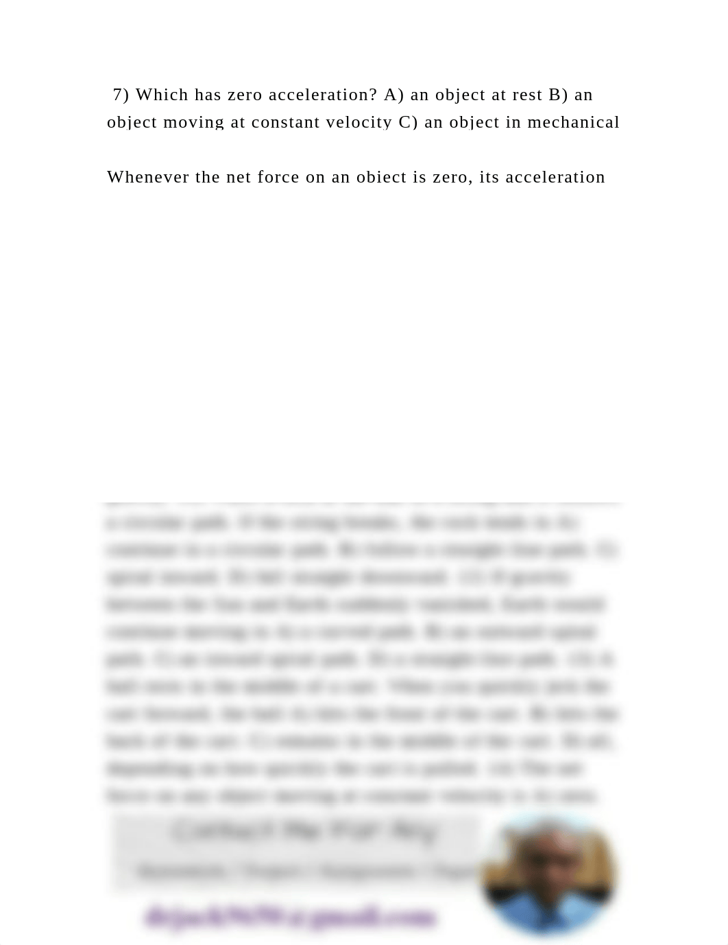 7) Which has zero acceleration A) an object at rest B) an object mov.docx_d9wlucoy4nk_page2