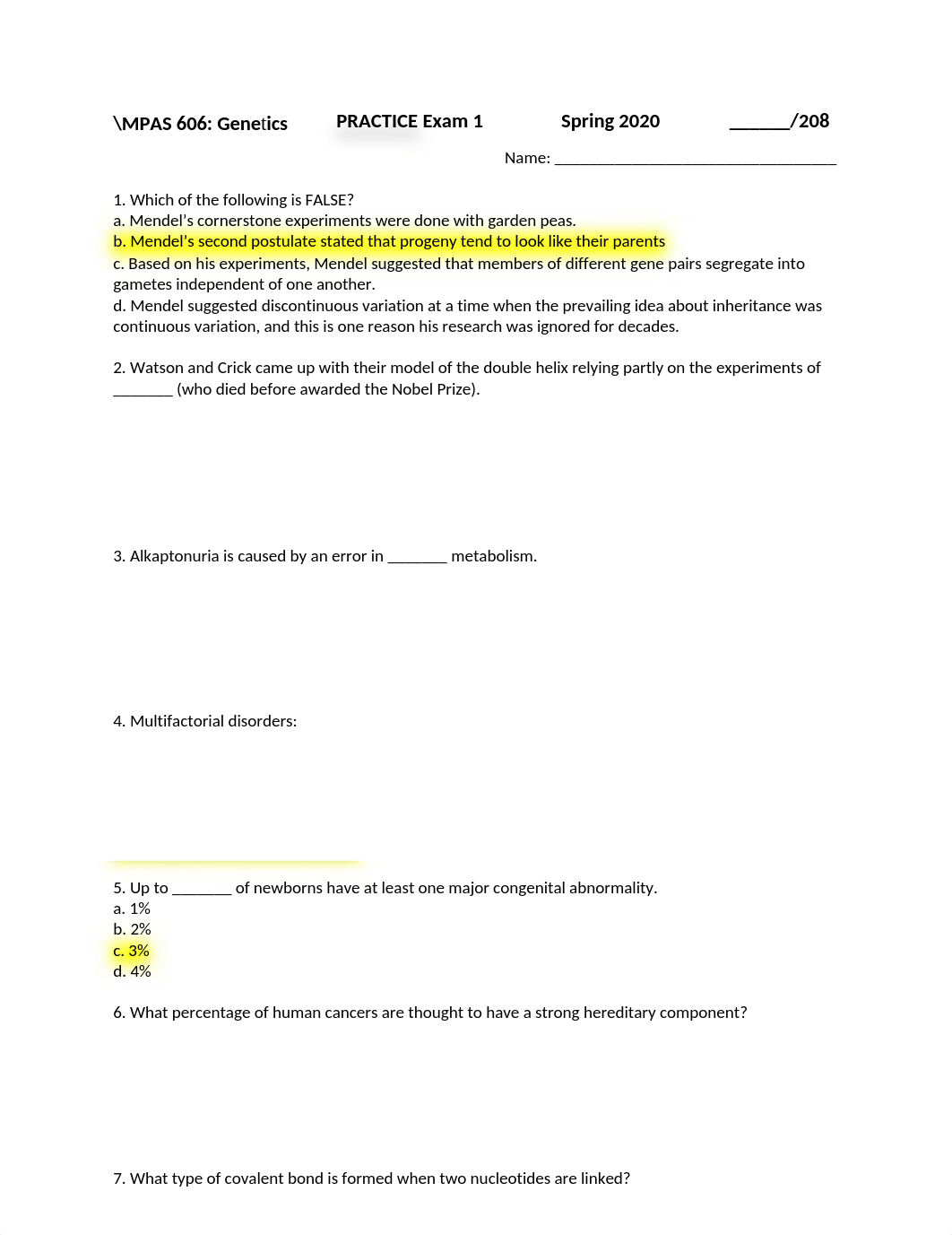 Answers to Genetics Practice Exam 1.docx_d9wnqvo7vxy_page1