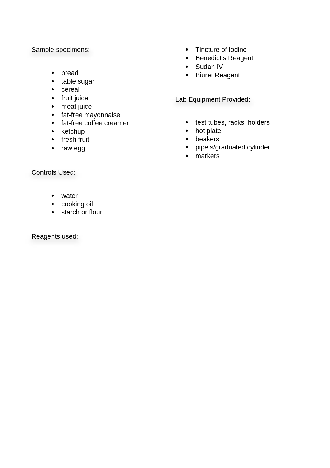 Testing for the Presence of Organic Molecules in Common Foods - Lab Report 2.docx_d9x1zn7rgh5_page2