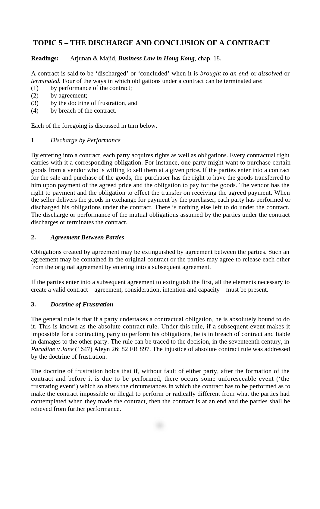 Topic 5 Discharge and Conclusion of a Contract_d9xd8kcfl9x_page1