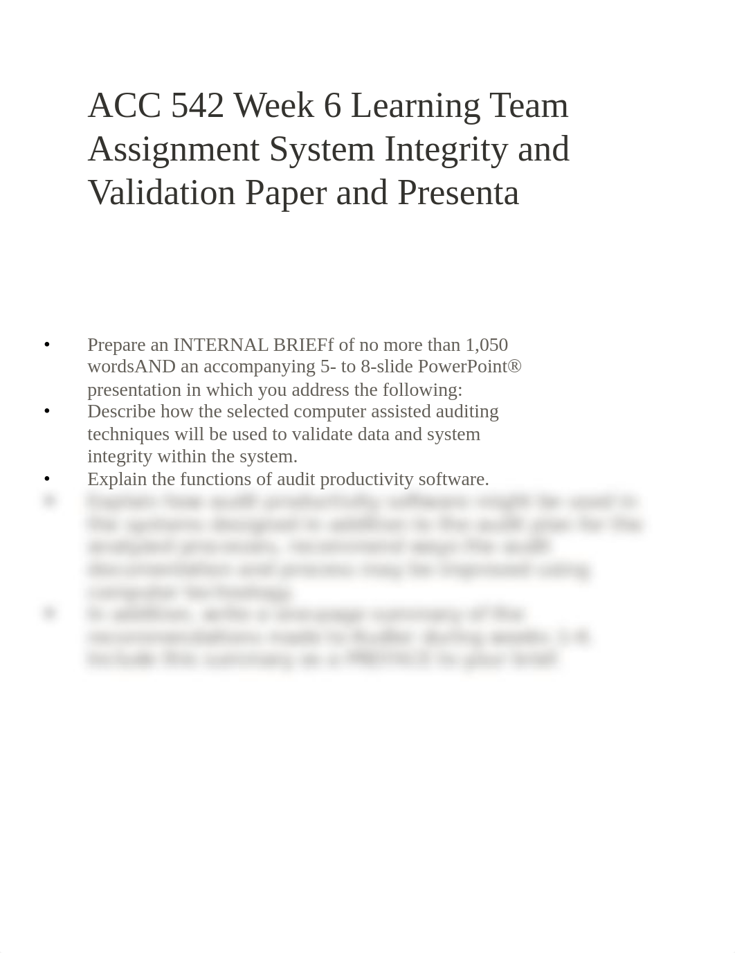 ACC 542 Week 6 Learning Team Assignment System Integrity and Validation Paper and Presenta_d9xdlmisqcd_page1