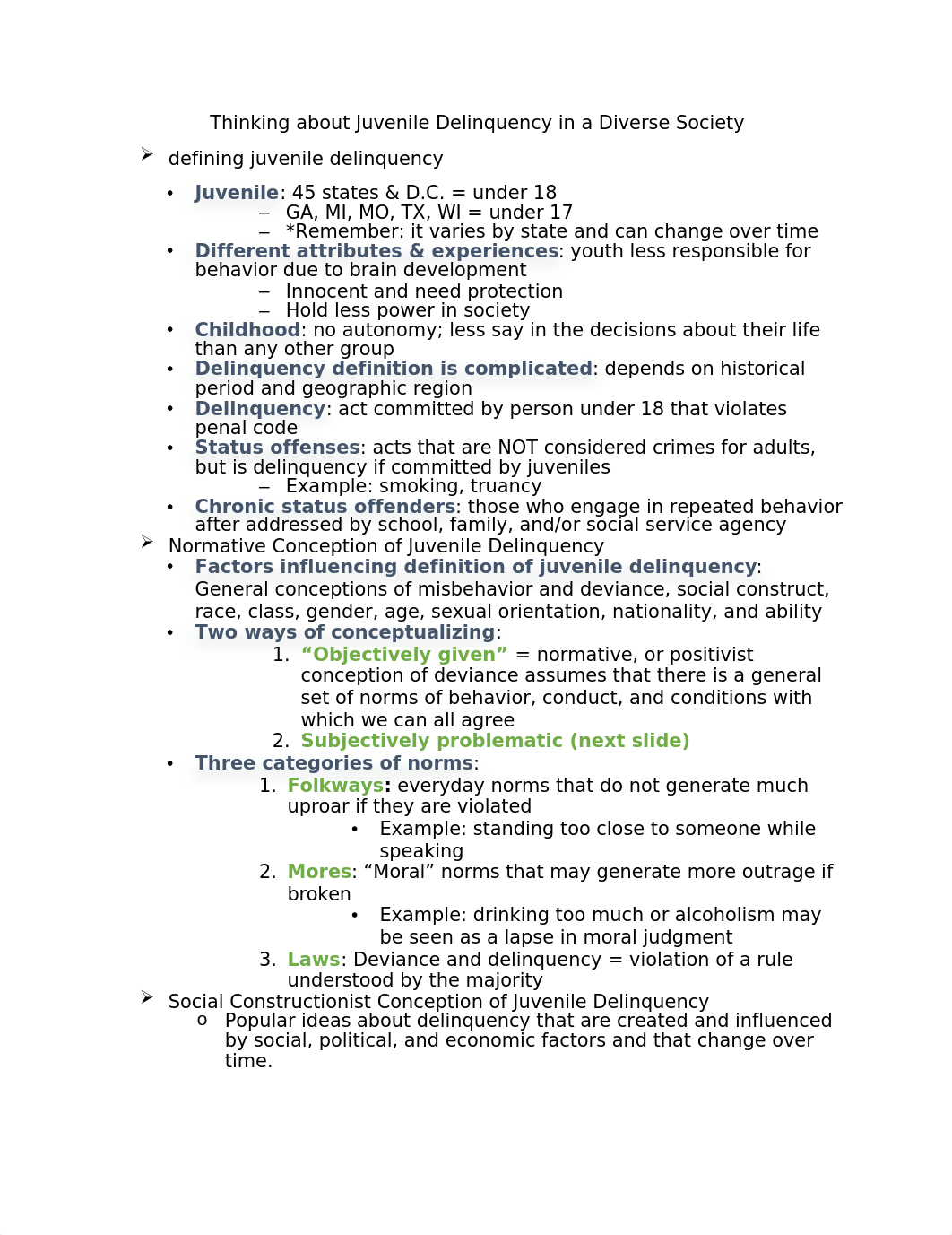 juvenile delinquency exam one notes .docx_d9ymn9ljbm4_page1