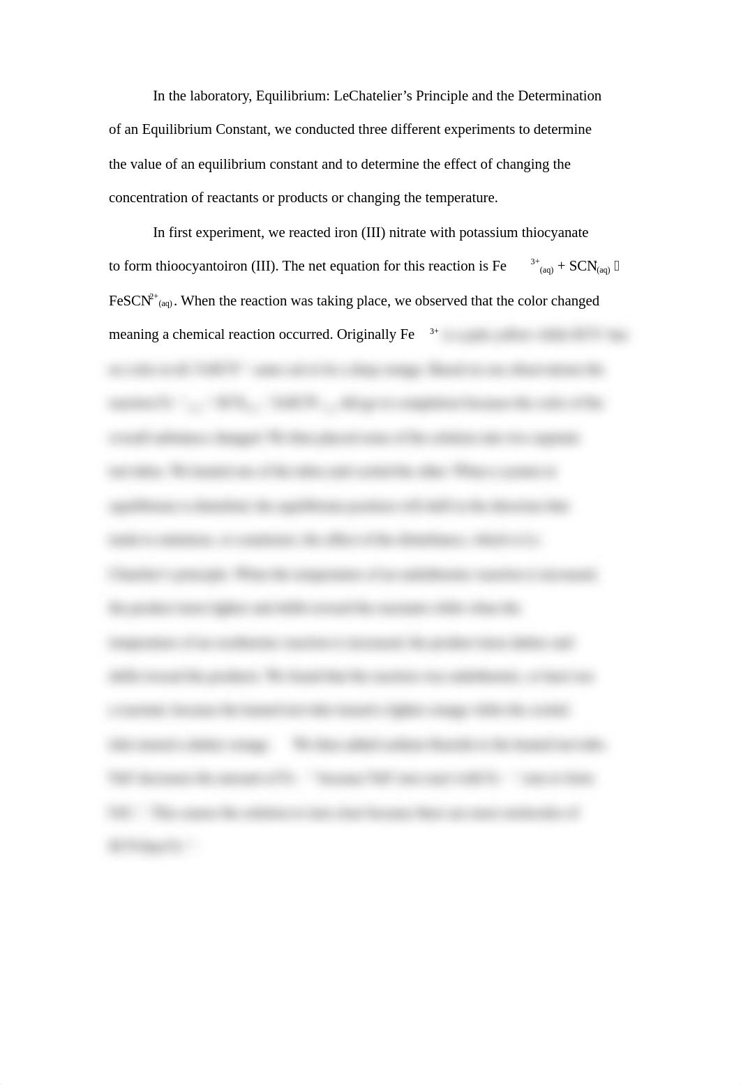 Equilibrium LeChatelier's Principle & The Determinatino of an Equilibrium Constant Lab Report.docx_d9ysljxcmvc_page2