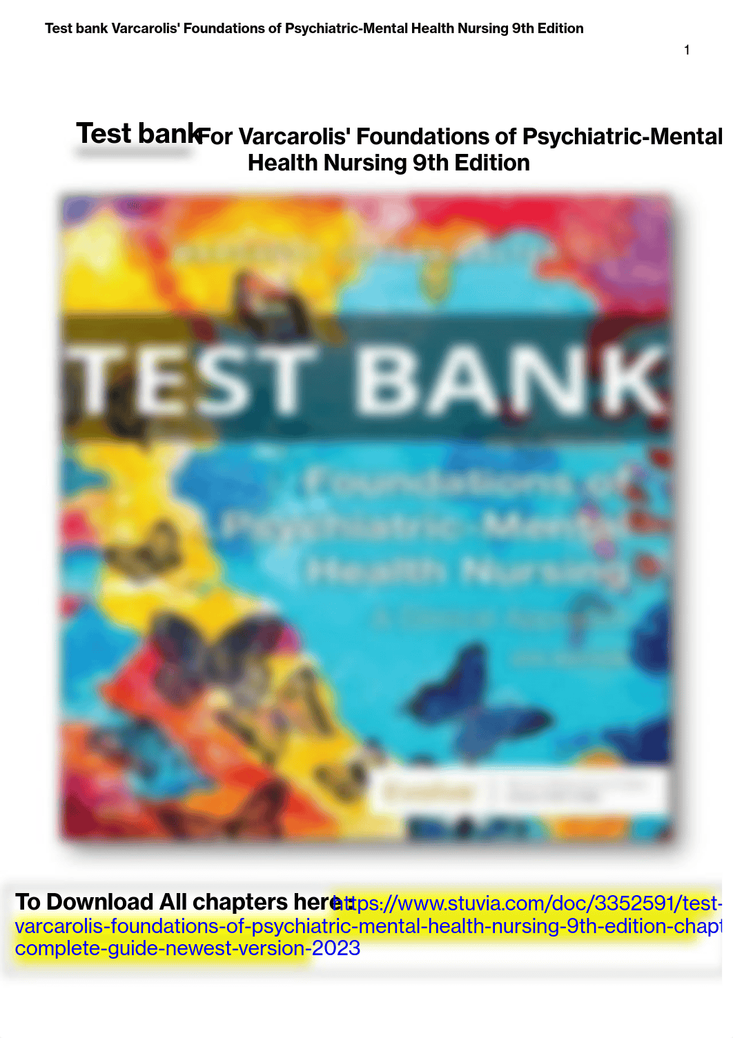 Varcarolis' Foundations of Psychiatric-Mental Health Nursing 9th Edition test bank.pdf_d9z5klsfvyt_page1