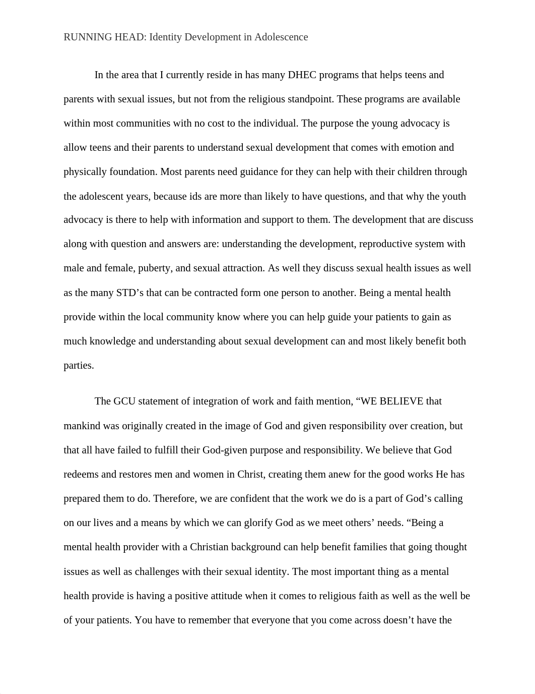 Identity Development in Adolescence- Role of Spirituality Essay.docx_d9zf07as8s2_page2