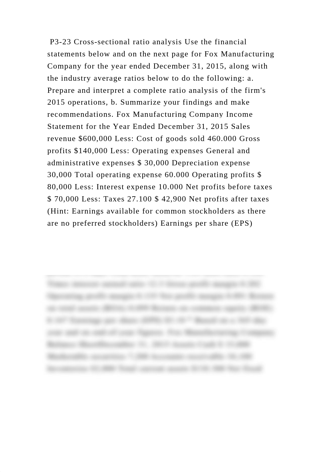 P3-23 Cross-sectional ratio analysis Use the financial statements bel.docx_d9zklrghtjz_page2