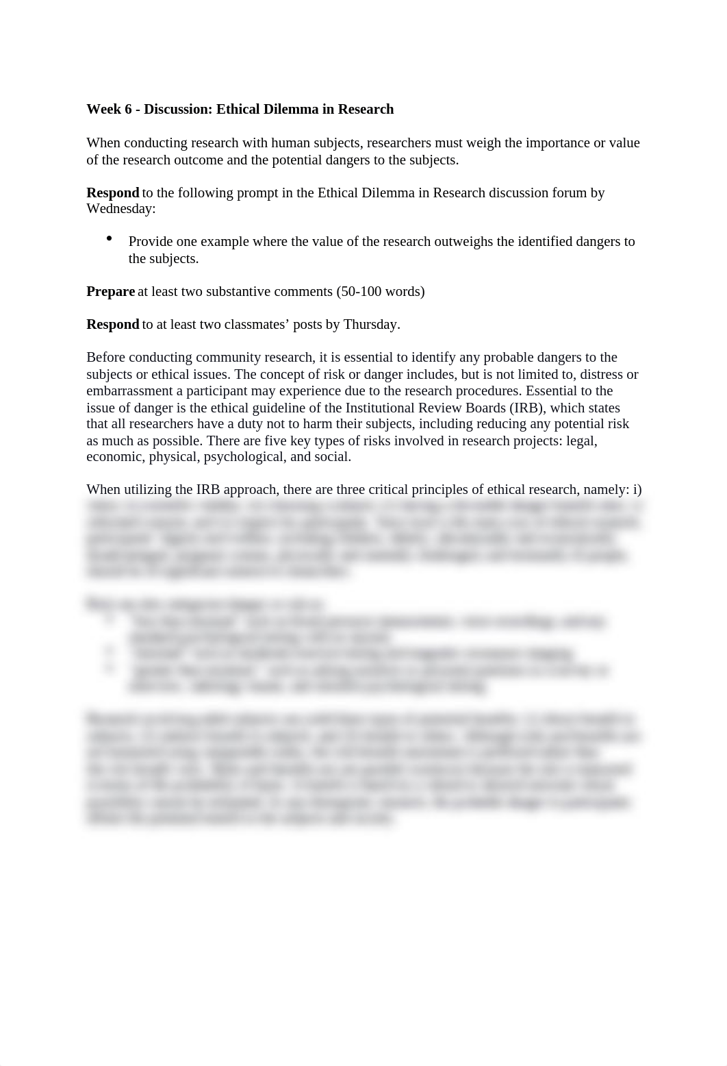 Week 6 - Discussion on Ethical Dilemma in Research.docx_da02xvb9gl3_page1