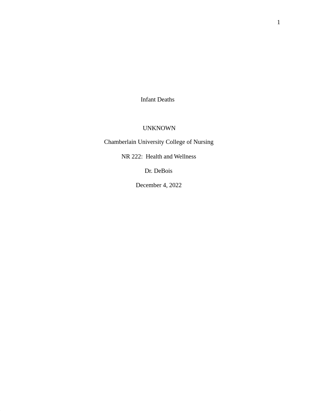 NR 222- Infant Deaths In the US.docx_da03nlbo9g0_page1