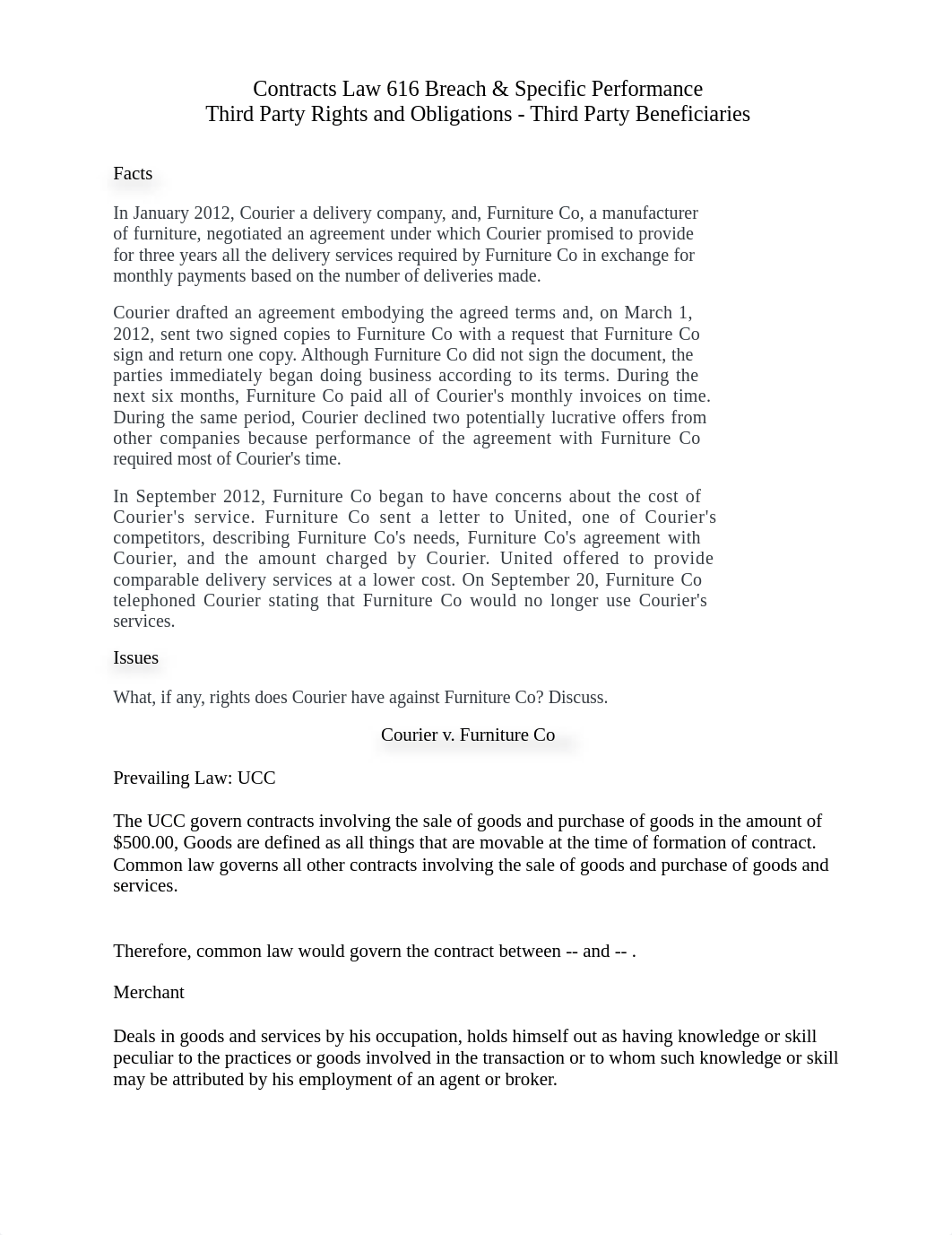 CH Contracts Law 616 Contracts Law 616 Breach & Specific Performance.docx_da0w69ckhlr_page1