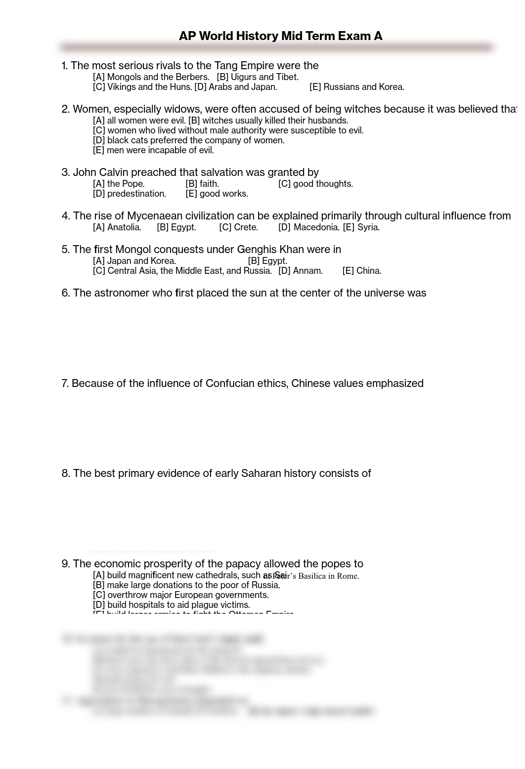 AP WH Mid Term Exam Practice Test 2_da14bs419t1_page1