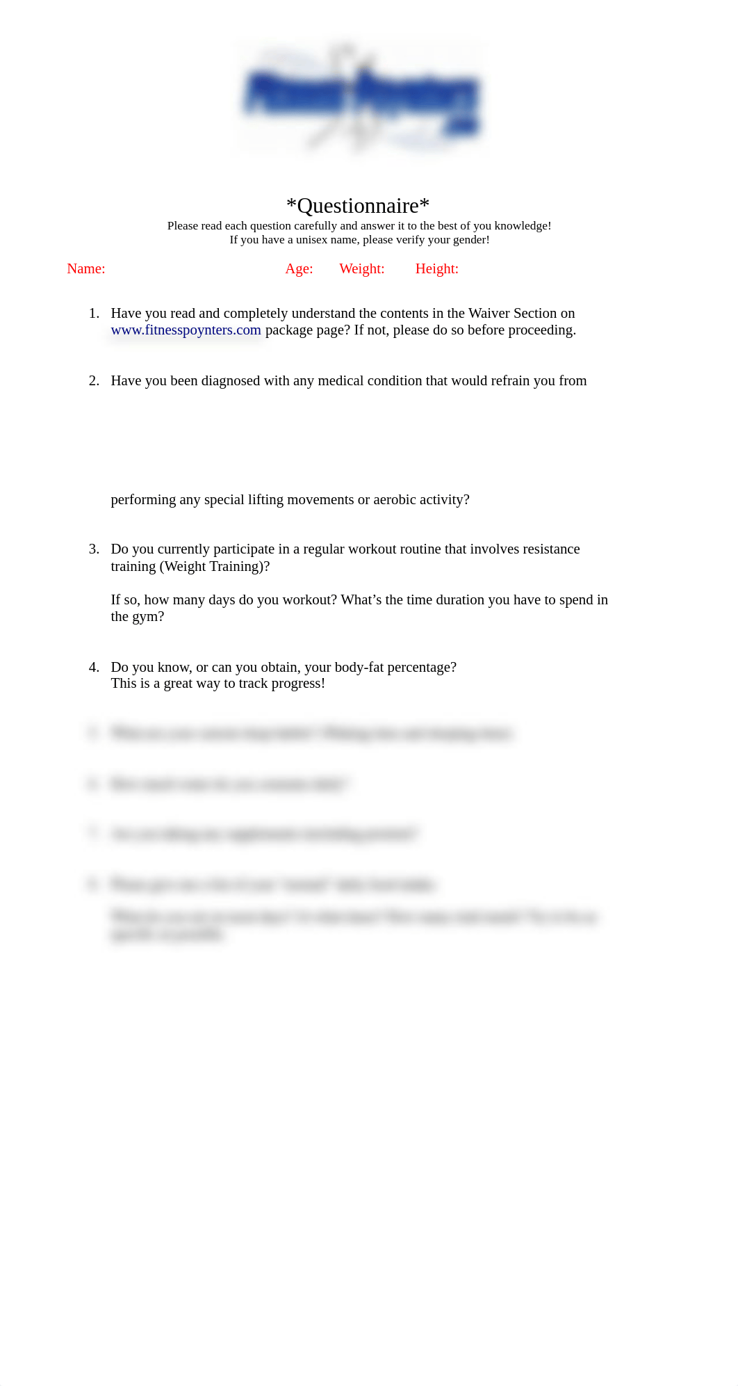 fitnesspoynters.com_questionaire.doc using DOC_da1nzqczks9_page1