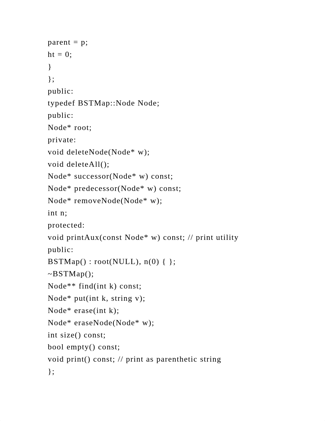 Finish the code below for ADT tree restructuring (where it says, yo.docx_da1ttjgtuj5_page5