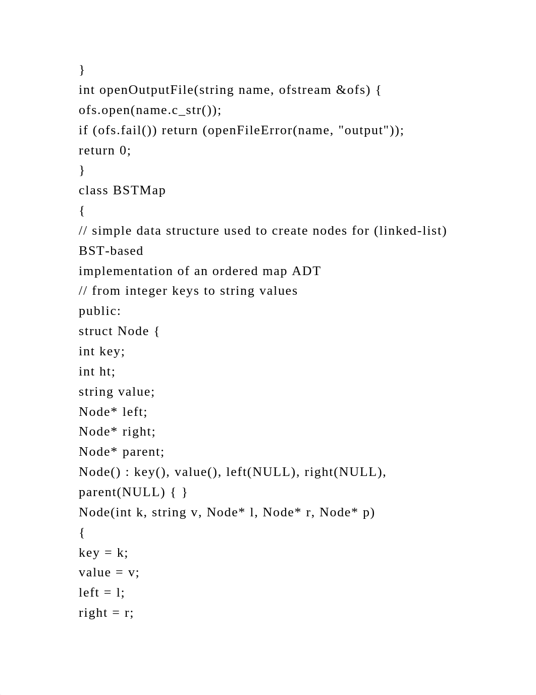 Finish the code below for ADT tree restructuring (where it says, yo.docx_da1ttjgtuj5_page4