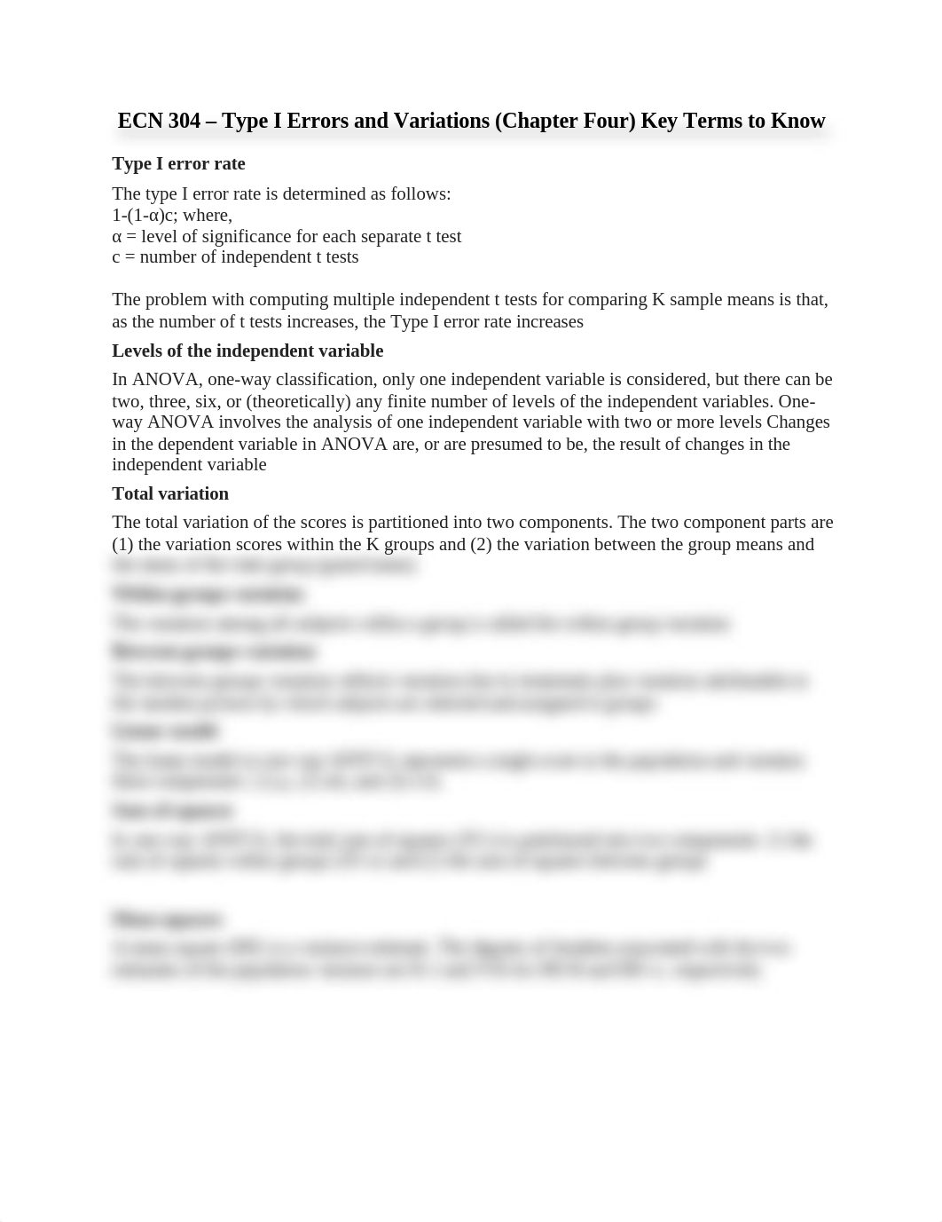 ECN 304 - Type I Errors and Variations (Chapter Four) Key Terms to Know_da2et11y3vv_page1