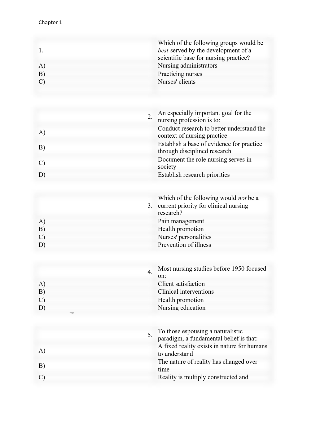 Essentials of Nursing Research Appraising Evidence for Nursing Practice 10th Edition Polit Test Bank_da2jqbmd4sv_page1