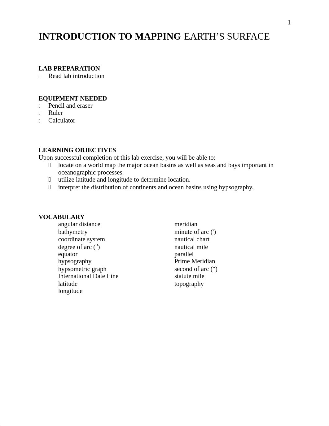 Lab #1, Introduction to Mapping Earth's Surface (1).pdf_da33pbjhm83_page1