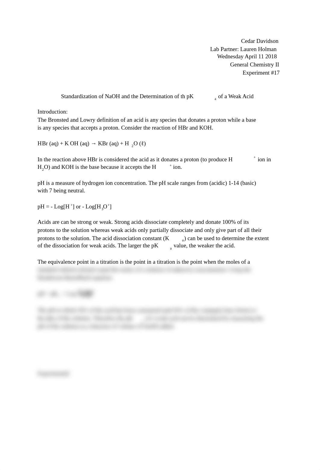 Standardization of NaOH and the Determination of the pKa of a Weak Acid.pdf_da38v316llb_page1