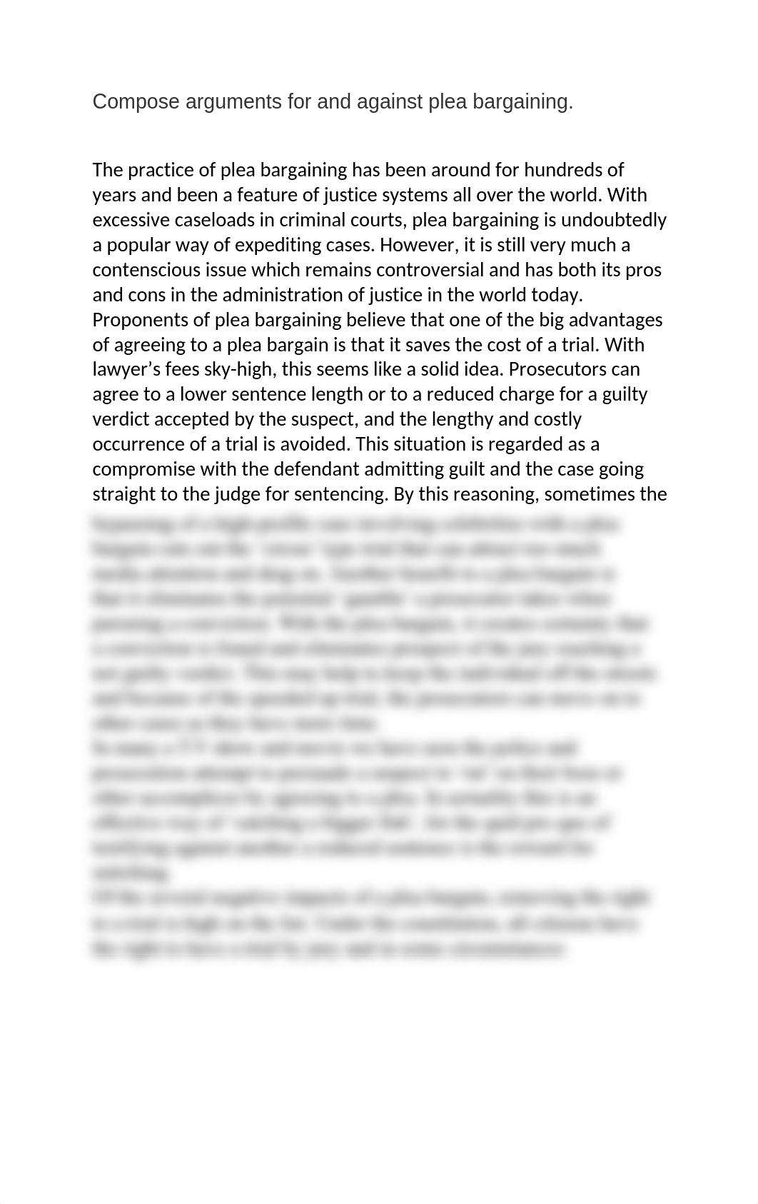 Compose arguments for and against plea bargaining.docx_da3nd33bvrn_page1