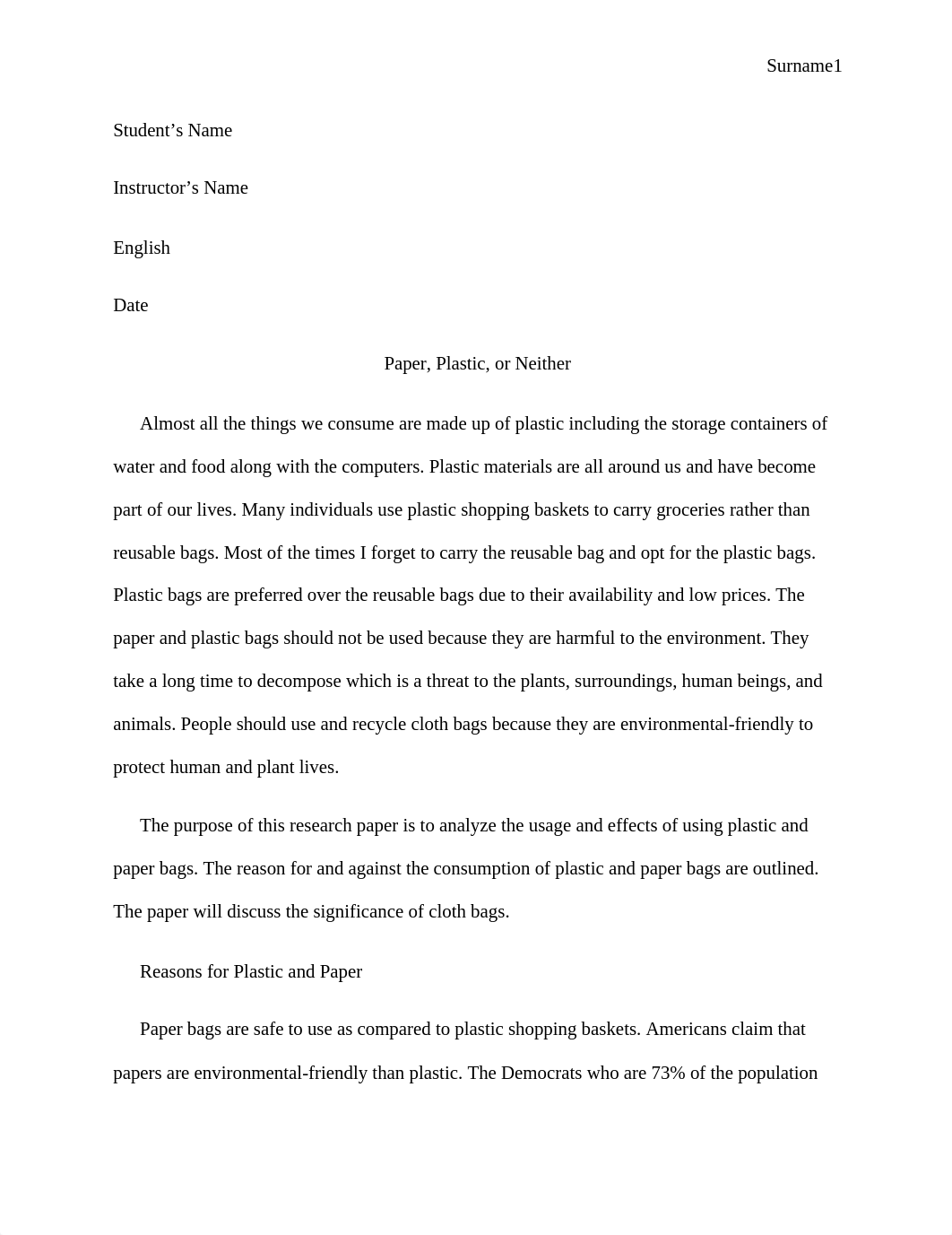 RESEARCH PAPER ON THE IMPORTANCE OF PLASTIC PAPER OVER PAPER BAGS.docx_da3pq7o0pxf_page1