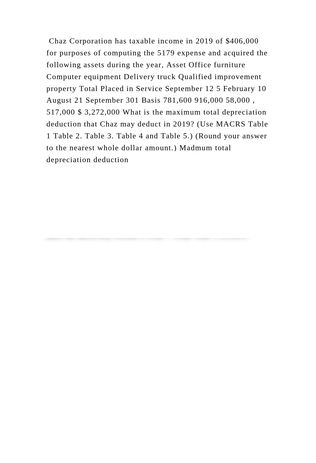 Chaz Corporation has taxable income in 2019 of $406,000 for purposes .docx_da3wk2ww4y7_page2