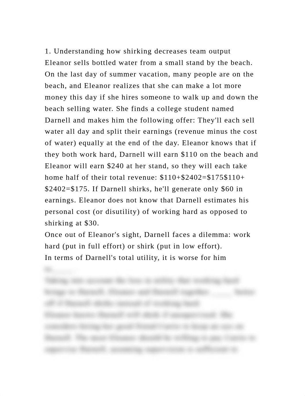 1. Understanding how shirking decreases team outputEleanor sells b.docx_da4crk295s1_page2