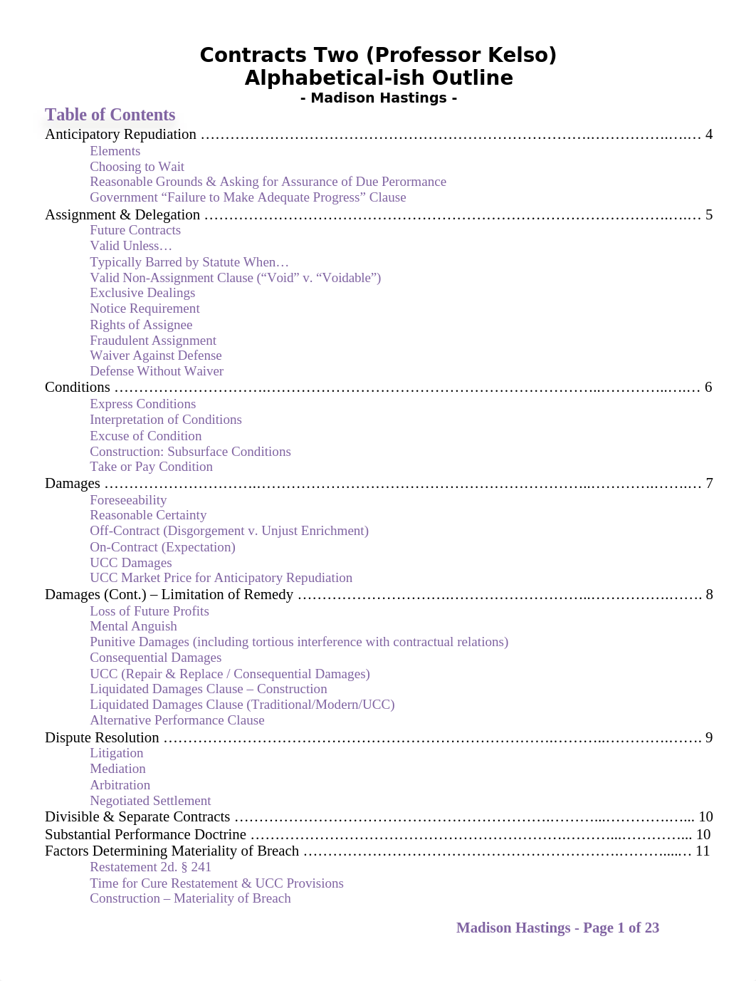 CONTRACTS 2 - KELSO - ALPHABETICAL DOCTRINE OUTLINE.docx_da4lqy3oa54_page1