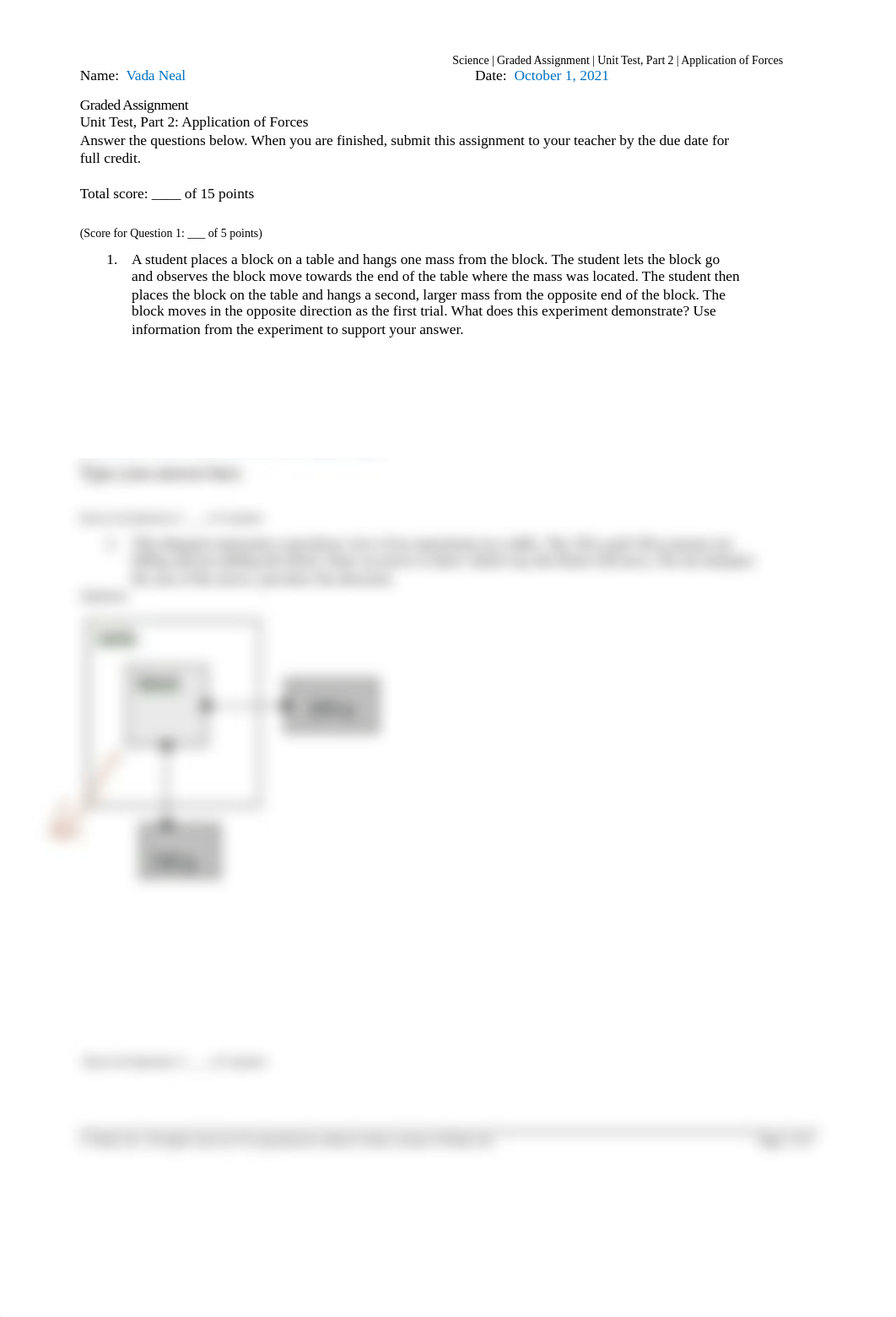 Graded Assignment - 3.08 Unit Test - Application of Forces - Part 2 - Vada Neal - 10-1-2021.docx_da4rklbw8sk_page1