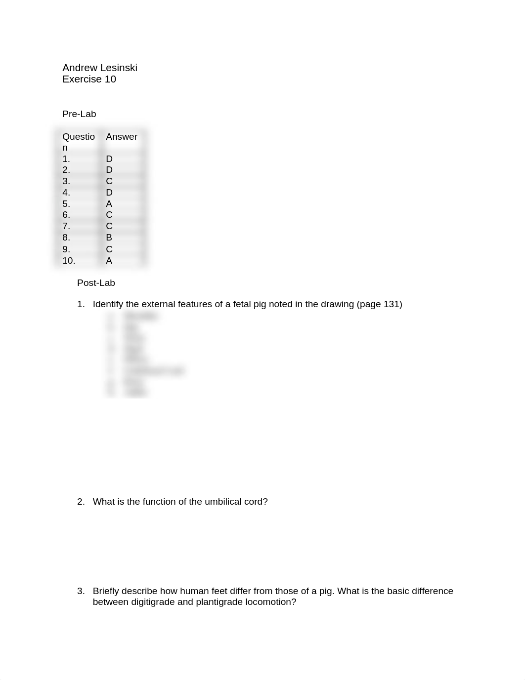 Anatomy of Dissected Pig Lab Report/ Questions with Answers_da5nbpu18zv_page1