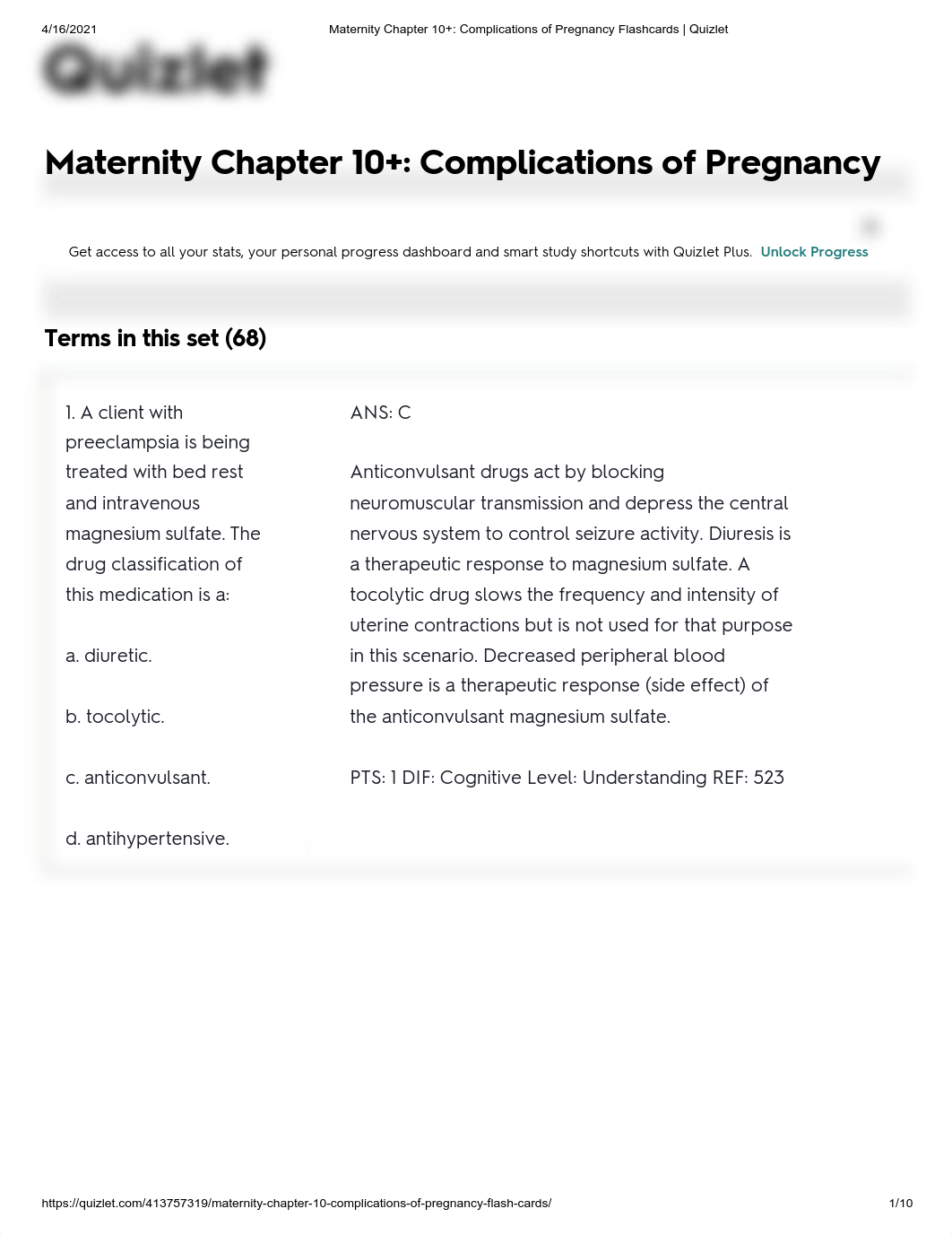 Maternity Chapter 10+_ Complications of Pregnancy Flashcards _ Quizlet.pdf_da6xqjtm8w1_page1