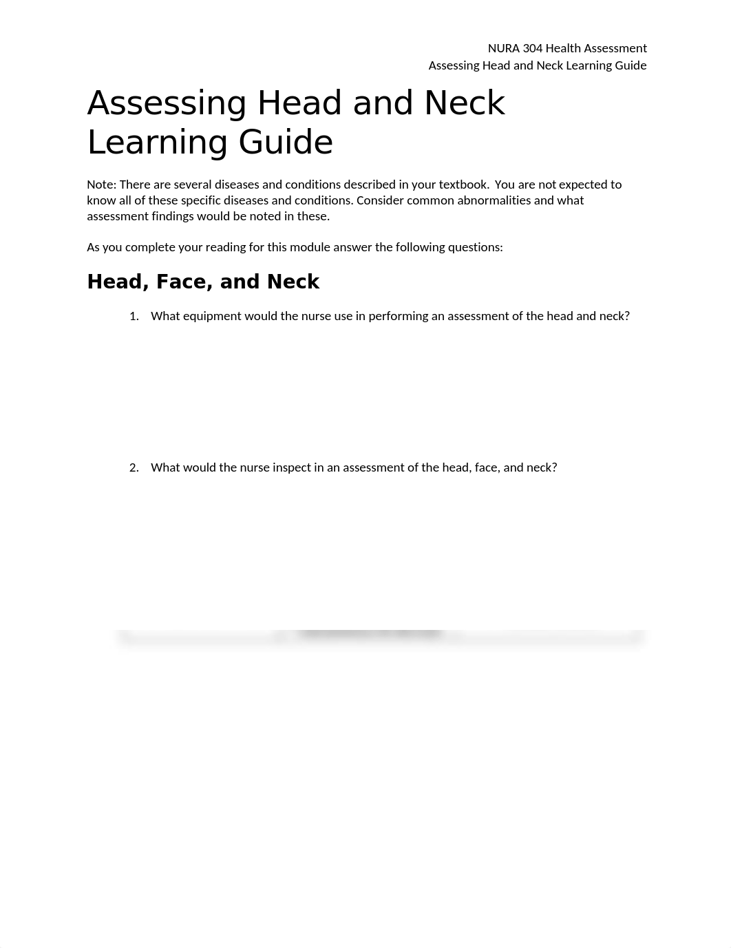 NURA304 Assessing Head and Neck Learning Guide-4 FA 19.docx_da715hqsz19_page1