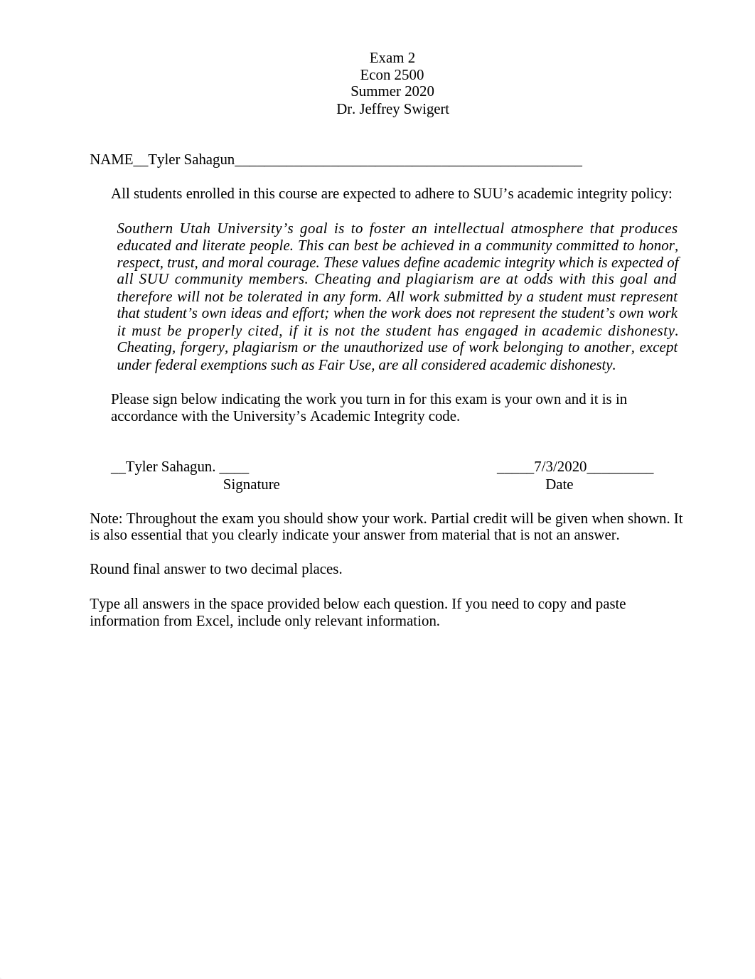 Exam 2 ECON 2500 (Summer 2020) -Tyler Sahagun.docx_da7gbawvwy5_page1